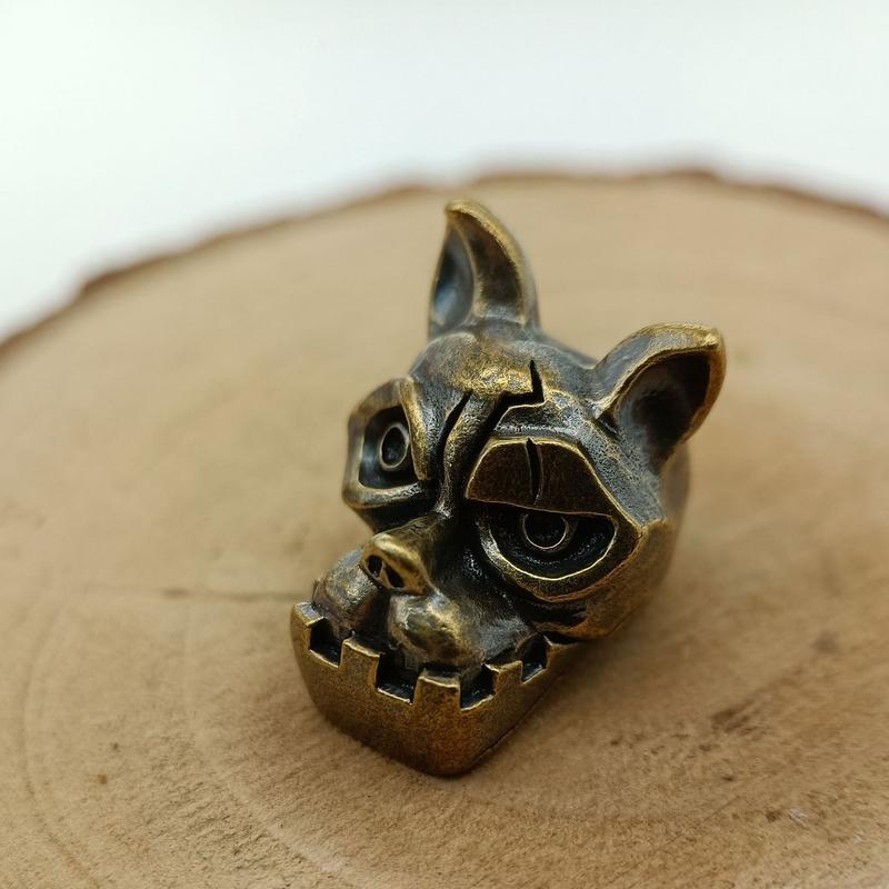 Edc Carry Knife - ブルドッグヘッド真鍮ナイフビーズEDC DIY織りアクセサリージュエリードッグパピーバックパック傘ロープランヤードペンダント
