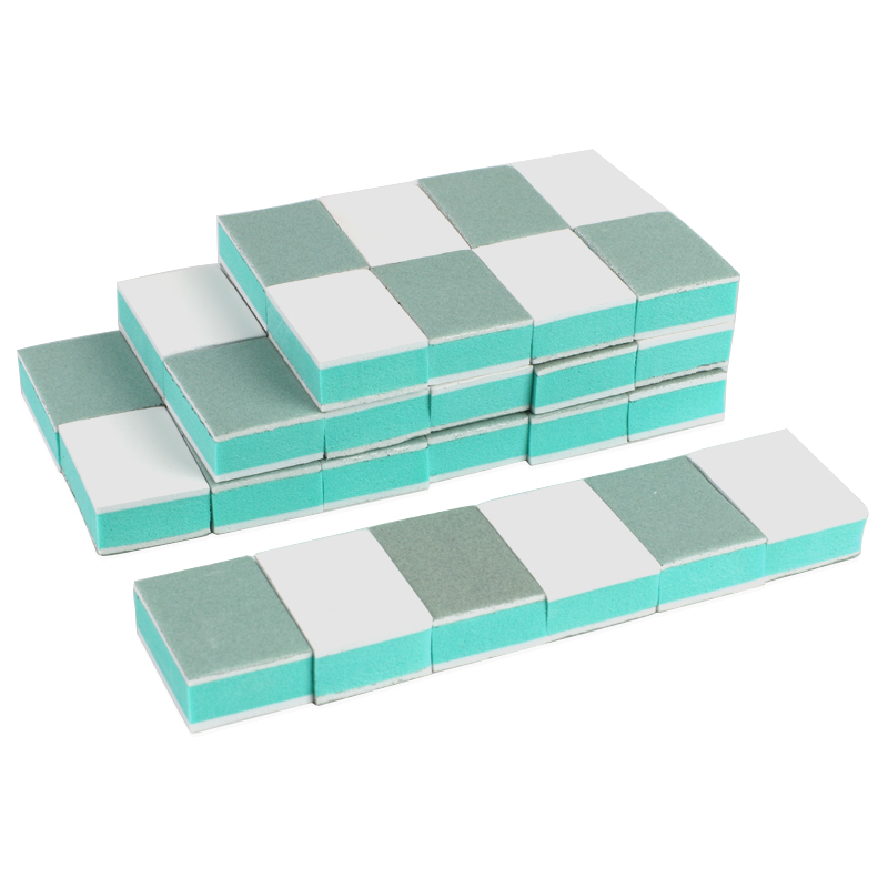 Nail File Titanium - 50/100個入り ミニネイルバフブロック 1000/4000グリット 両面スポンジネイルバッファーキューブ 天然爪磨き ペディキュア用
