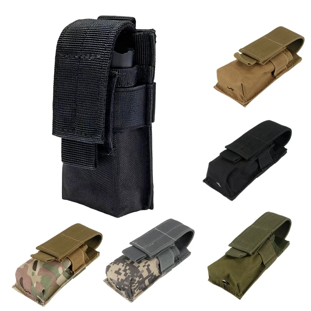 Edc Carry Knife - Molle 戦術 M5 懐中電灯ポーチ 9 ミリメートルシングルマガジンホルスタートーチホルダーユーティリティ