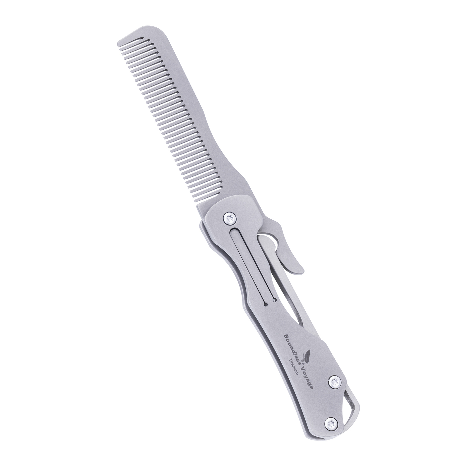 Comb Pocket Titanium - Boundless Voyage 折りたたみチタンコーム超軽量屋外ポータブル自己防衛ガジェット