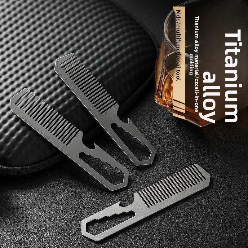新しいチタン合金多機能コーム一体型ボトルオープナーポータブル - Comb Pocket Titanium のレビューと価格