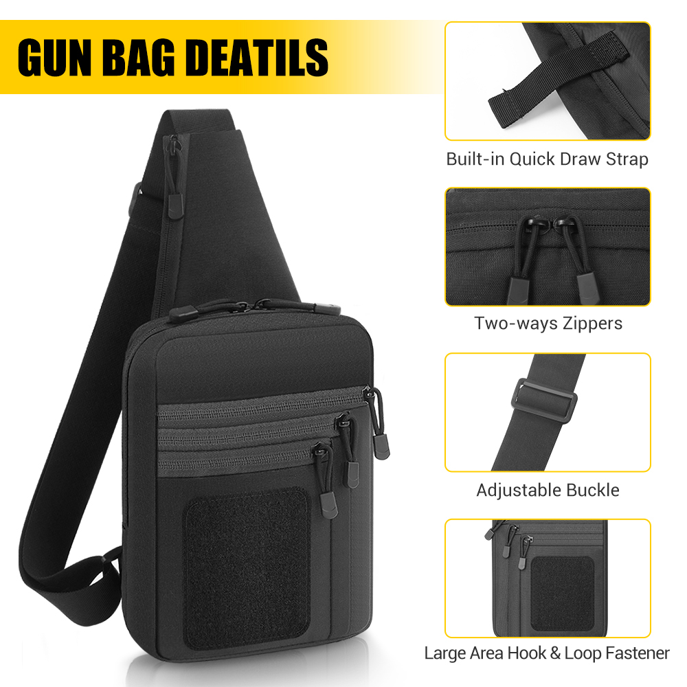 戦術的なピストルガンバッグ隠しキャリーガンホルスターハンドガ - Edc Concealed Carry Sling Bag のレビューと価格