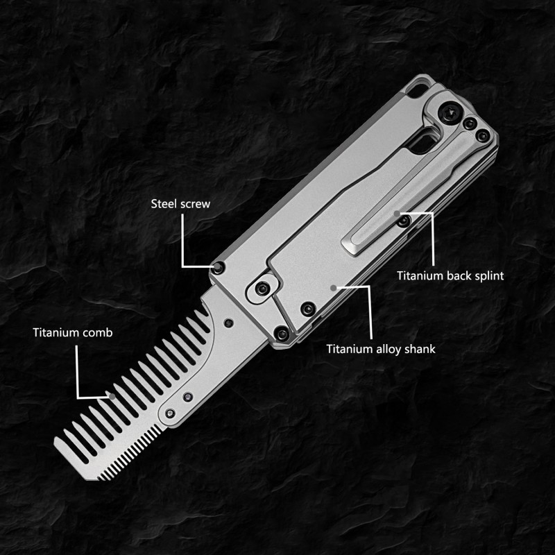 折りたたみ式チタン合金ウィンドウブレーカーコーム,交換可能な - Comb Pocket Titanium のレビューと価格