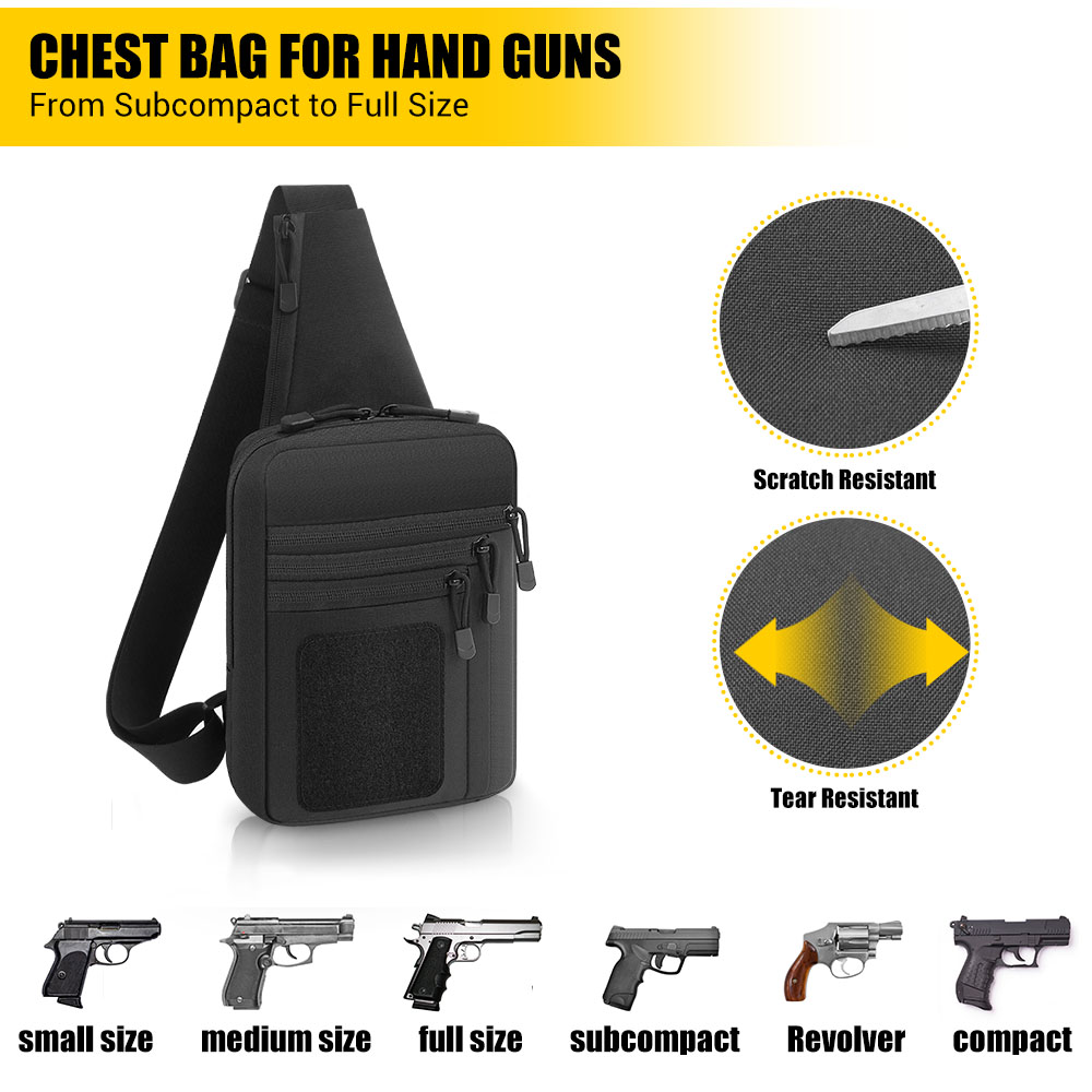 タクティカルピストルガンバッグ 隠しキャリーガンホルスター  - Edc Concealed Carry Sling Bag のレビューと価格