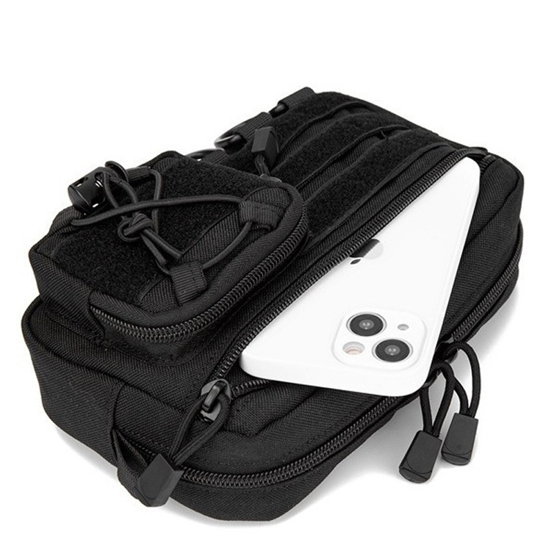 戦術的なモール式水平アドミンポーチ、フロントドローストリング - Edc Carry Fanny Pack のレビューと価格