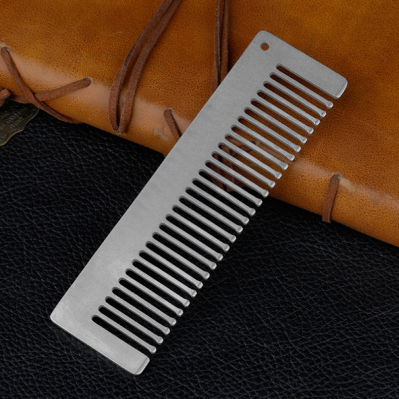 超軽量チタン合金櫛帯電防止ヘアビアードコーム理髪櫛屋外ポータ - Comb Pocket Titanium のレビューと価格