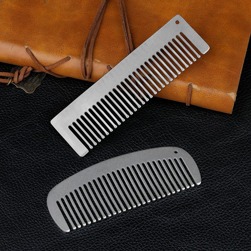 超軽量チタン合金櫛帯電防止ヘアビアードコーム理髪櫛屋外ポータ - Comb Pocket Titanium のレビューと価格
