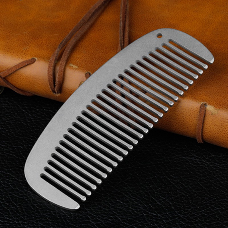 超軽量チタン合金櫛帯電防止ヘアビアードコーム理髪櫛屋外ポータ - Comb Pocket Titanium のレビューと価格