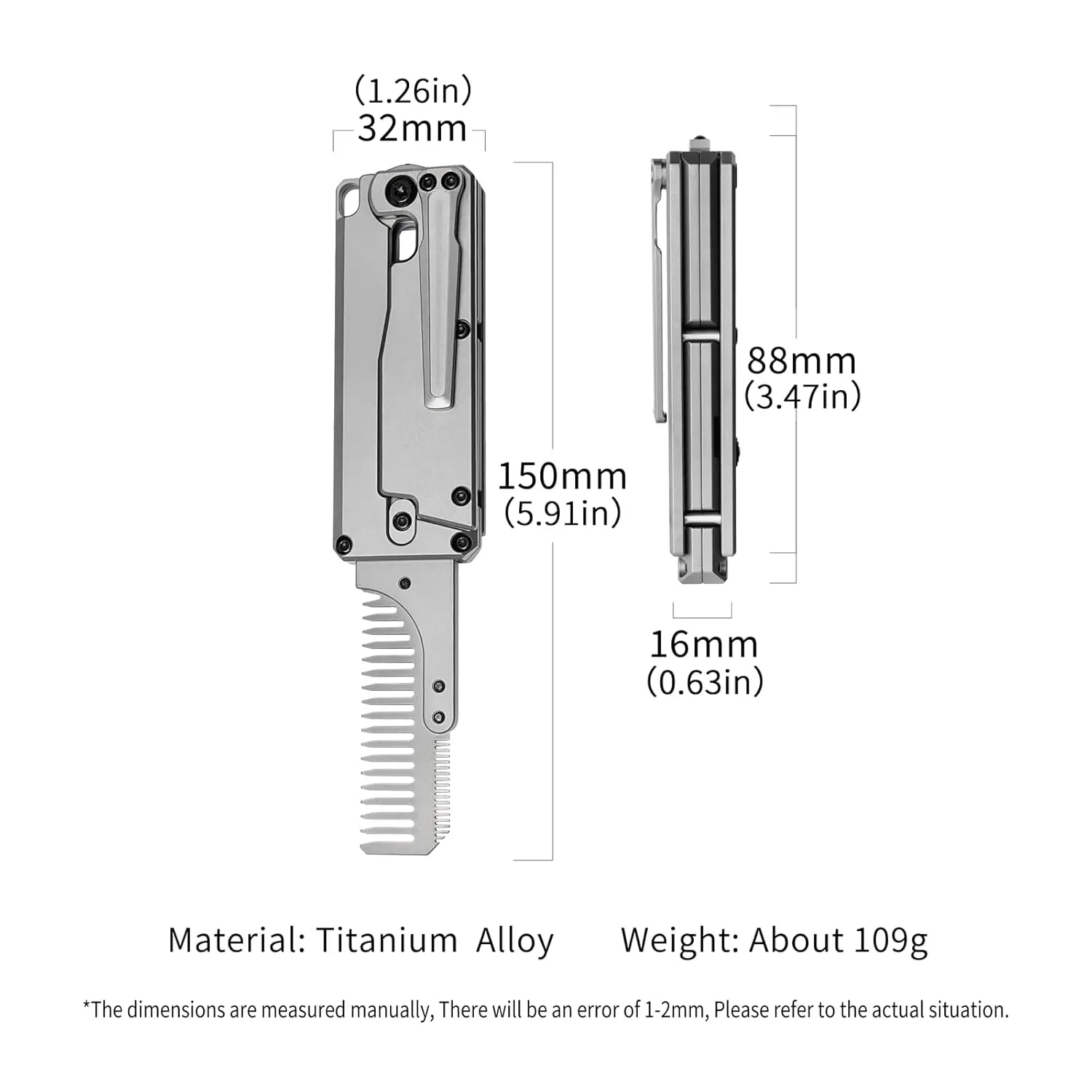 FEGVE TC347 2-in-1 チタンハンドル キャロ - Comb Pocket Titanium のレビューと価格